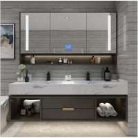 Hotel bathroom vanity sets and bath cabinet with mirror for makeup